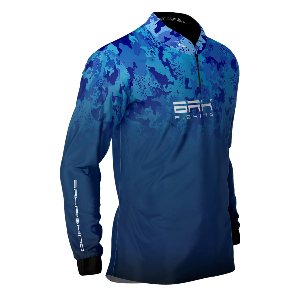 Camisa de Pesca Brk Azul Naval Camuflado com Proteção UV50+ - Image 4