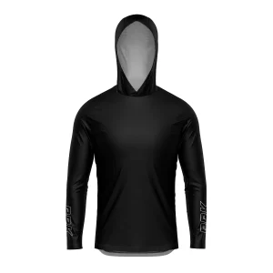 Camisa de Pesca com Capuz Brk Clean Preto com Proteção UV50+