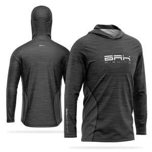 Camisa de Pesca com Capuz Brk Mescla Cinza com Proteção Solar UV50+