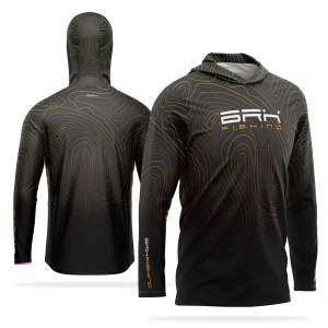 Camisa de Pesca com Capuz Brk Escura Volcano com Proteção Solar UV50+