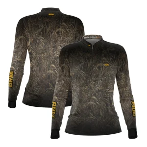 Camisa Feminina de Caça e Pesca  Brk Real Tree Camuflada com Proteção Solar UV50+