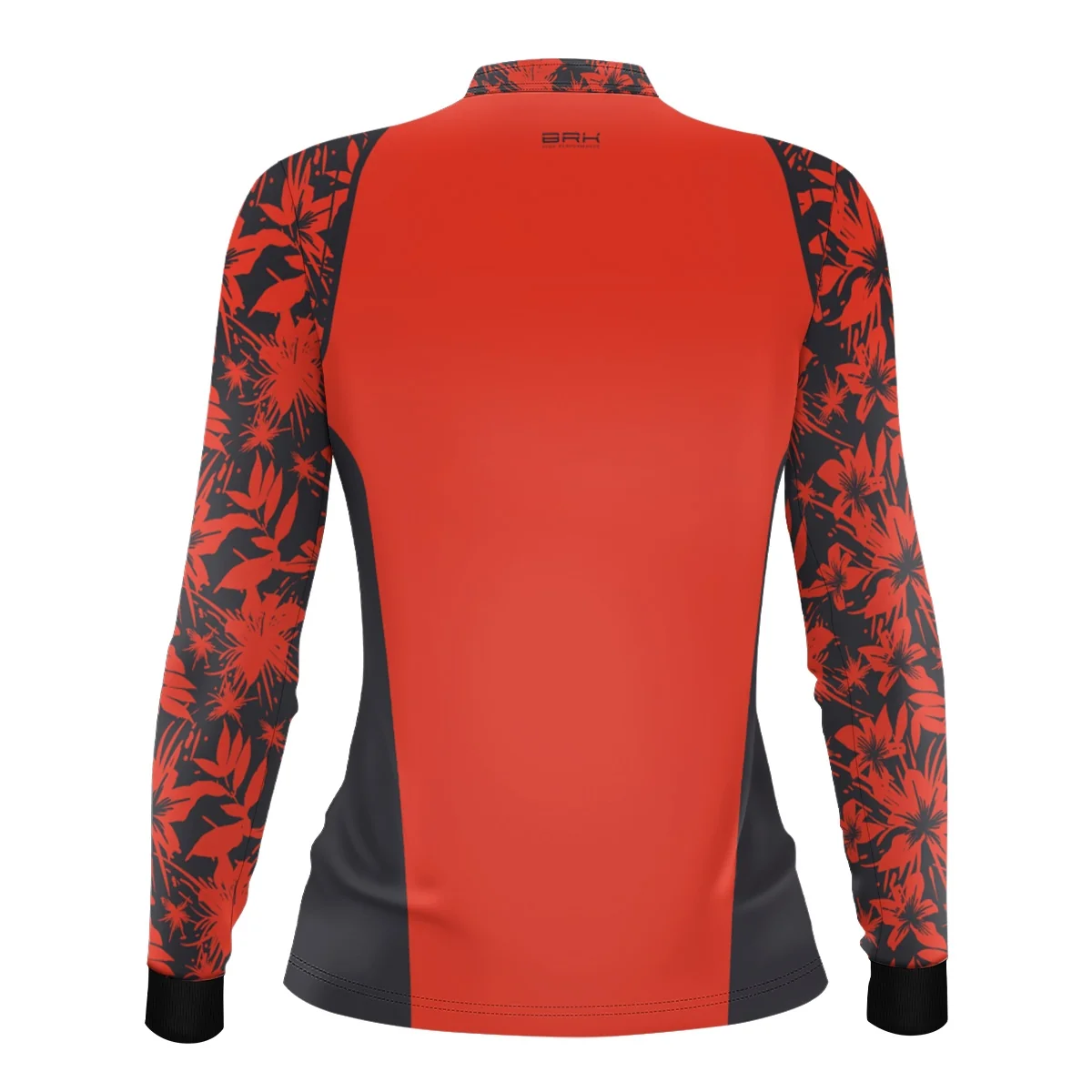 Camisa Feminina de Pesca Brk Básica Floral Salmão e Chumbo com Proteção UV50+ - Image 4
