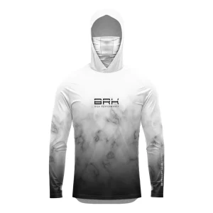 Camisa FusionX Brk Galaxy Branca e Preta com Capuz e Proteção UV50+