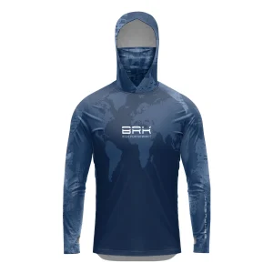 Camisa FusionX Brk Discovery Azul com Capuz e Proteção UV50+