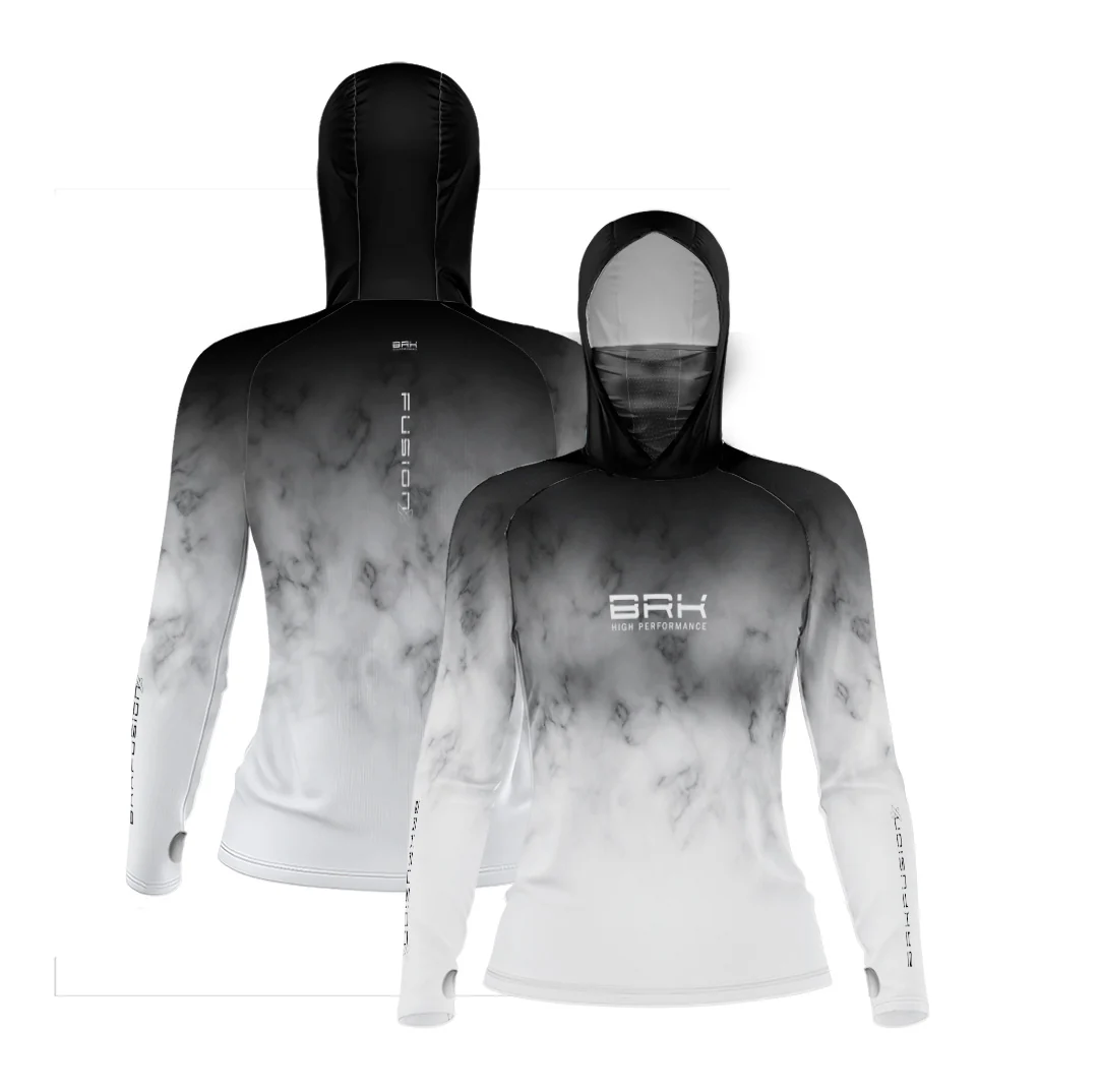 Camisa FusionX Feminina Brk Galaxy Preta e Branca com Capuz e Proteção UV50+ - Image 2