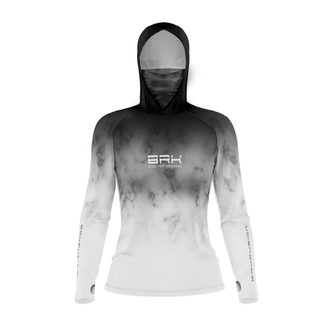 Camisa FusionX Feminina Brk Galaxy Preta e Branca com Capuz e Proteção UV50+ - Image 3