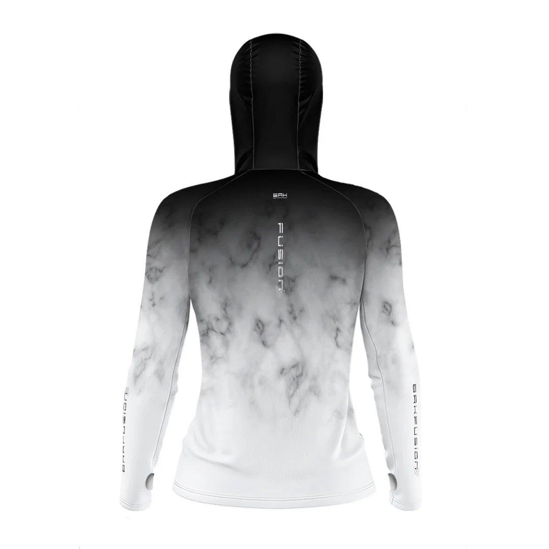 Camisa FusionX Feminina Brk Galaxy Preta e Branca com Capuz e Proteção UV50+ - Image 4