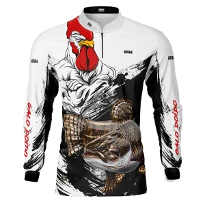 Camisa de Pesca Brk Galo Doido Bicampeão Traíra com UV50+