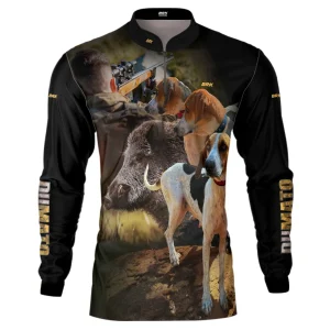 Camisa de Caça Brk Dumato Javali Foxhound Preta com UV50+
