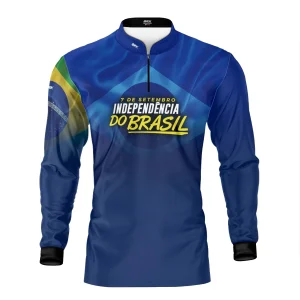 Camisa Agro Brk Independência Brasil Azul com Proteção Solar UV50+