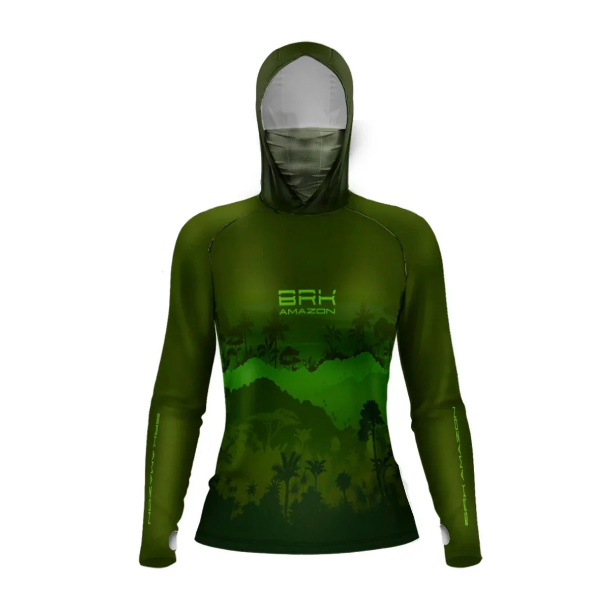 Camisa FusionX Brk Amazon Feminino Mata Verde com Capuz e Proteção UV50+ - Image 2