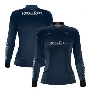 Camisa de Pesca Feminina Brk Reef & Reel High Perfomance Azul com Proteção UV50