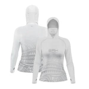 Camisa FusionX Feminina Maori Tribal Branca BRK com Proteção Solar UV50+