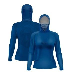 Camisa FusionX Feminina Maori Pacific Azul BRK com Proteção Solar UV50+