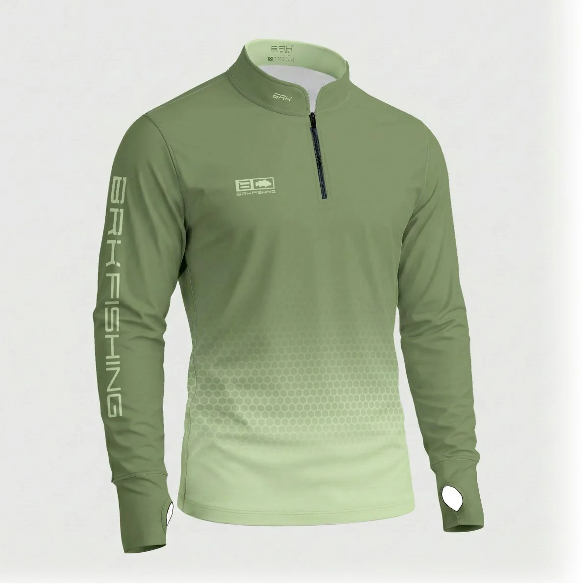 Camisa ArmorX Colmeia Degradê Verde Oliva com Luva e Proteção UV50