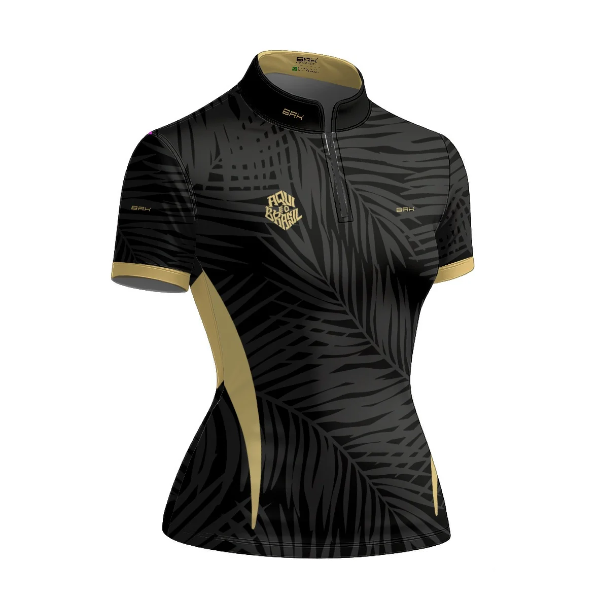 Camiseta Brk Feminina Aqui é o Brasil Tropical Preta com Proteção UV50 - Image 5