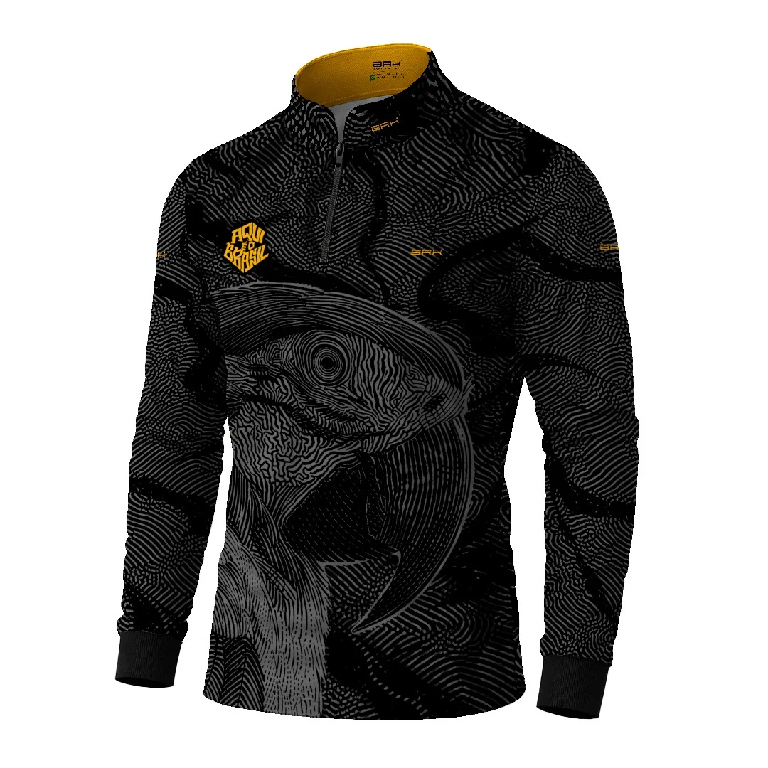 Camisa Brk Aqui é o Brasil Arara Sombreada Preta com Proteção UV50 - Image 3