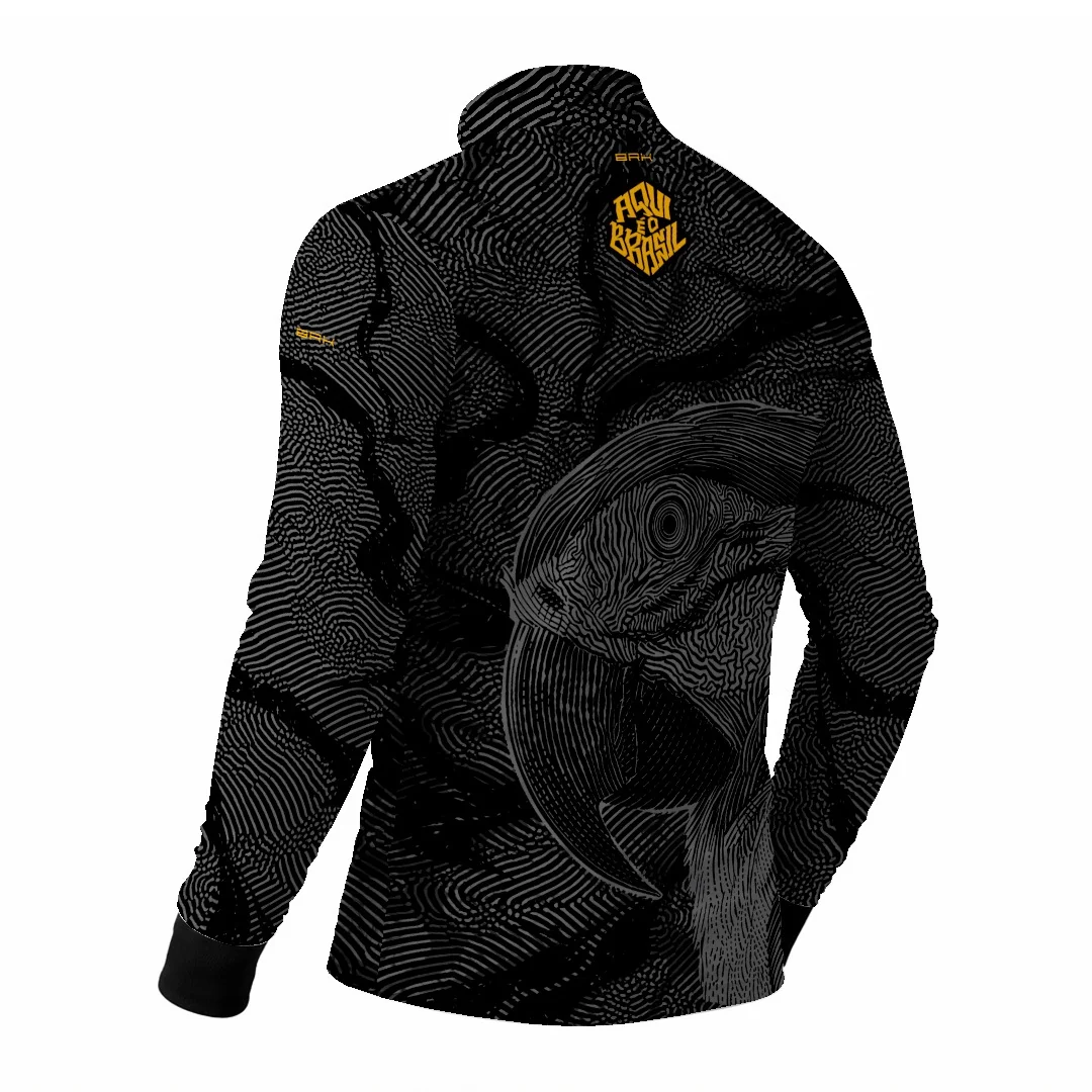 Camisa Brk Aqui é o Brasil Arara Sombreada Preta com Proteção UV50 - Image 5