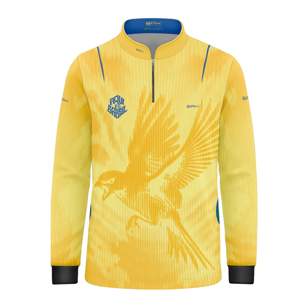 Camisa Brk Infantil Aqui é o Brasil Beija-Flor Sombreado Amarela com Proteção UV50 - Image 2