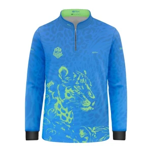 Camisa Brk Infantil Aqui é o Brasil Onça Sombreada Azul com Proteção UV50