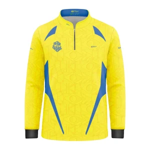 Camisa Brk Infantil Aqui é o Brasil Bandeira Geométrica Amarela com Proteção UV50