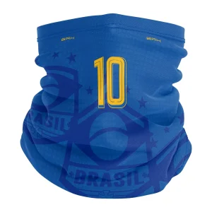 Bandana Tubeneck Brk Aqui é o Brasil Brasil Escudo 10 Azul Royal com Proteção UV50+