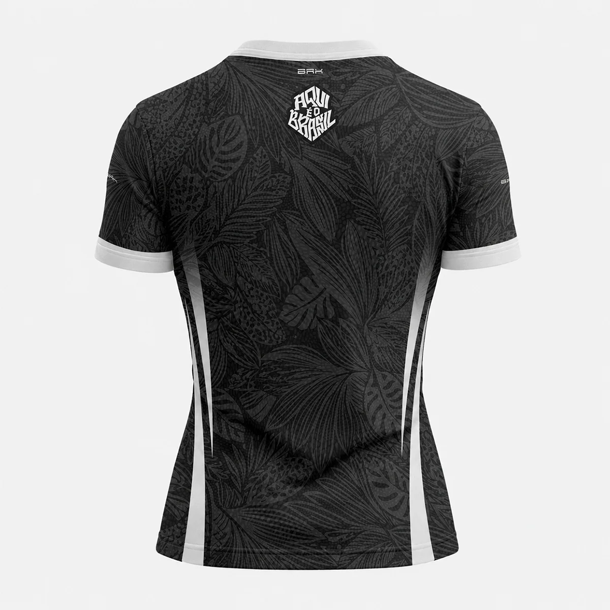 Camisa Brk Aqui é o Brasil Folhagem Tropical Preta com Proteção Solar UV50+ - Image 3