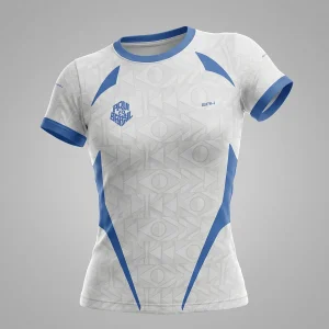 Camisa Casual Feminina Brk Aqui é o Brasil Bandeira Geométrica Branca com Proteção Solar UV50+