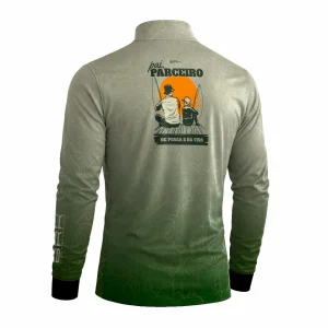 Camisa Dia dos Pais Pai Parceiro de Pesca e da Vida com Proteção UV50