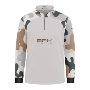 Camisa Fishing Infantil Brk Cow Print Creme com Proteção Solar UV50+