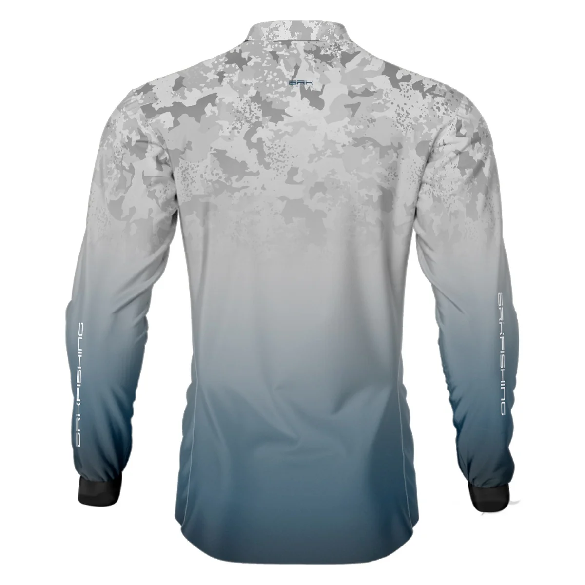 Camisa de Pesca BRK Cinza e Azul Camuflado com Proteção UV50+ - Image 3