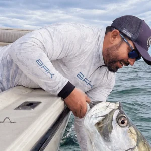 Camisa de Pesca em Alto Mar Camuflado Branco com Proteção UV50