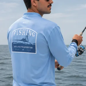 Camisa de Pesca em Alto Mar We Live for Adventure com Proteção UV50