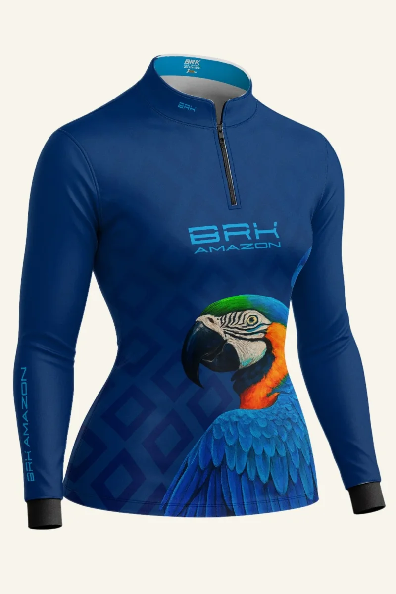 Camisa Feminina Brk Amazon Arara Azul com Proteção UV50 - Image 6