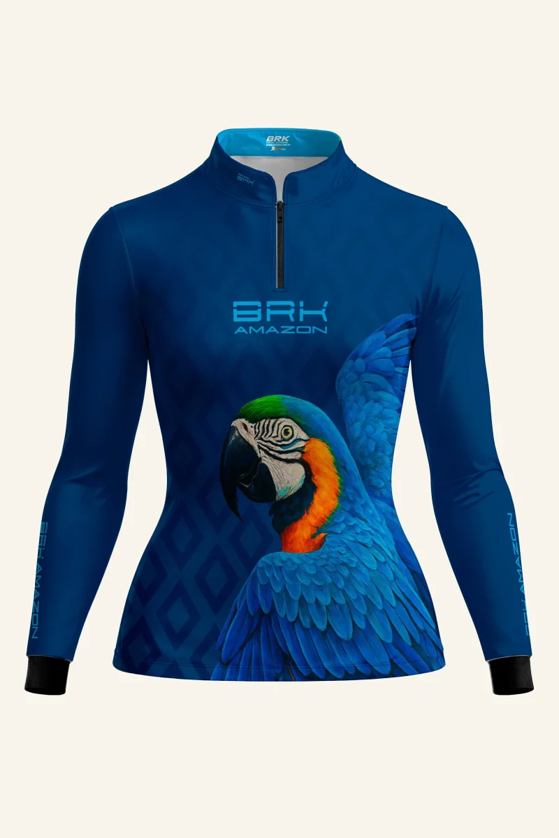Camisa Feminina Brk Amazon Arara Azul com Proteção UV50 - Image 5