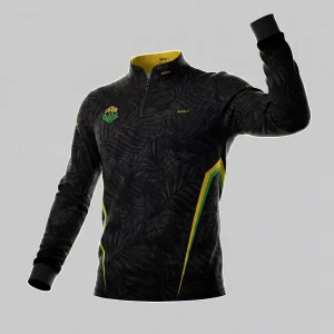 Camisa Brk Aqui é o Brasil Folhagem Preta com Proteção UV50
