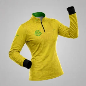 Camisa Brk Feminina Aqui é o Brasil Onça Pintada Amarela com Proteção UV50