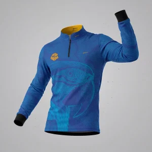 Camisa Brk Aqui é o Brasil Arara Sombreada Azul Royal com Proteção UV50