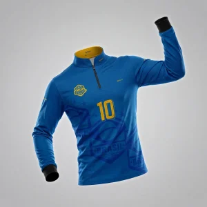 Camisa Brk Aqui é o Brasil Escudo 10 Azul Royal com Proteção UV50
