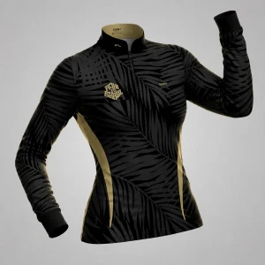Camisa Brk Feminina Aqui é o Brasil Tropical Preta com Proteção UV50