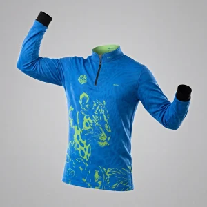 Camisa Brk Aqui é o Brasil Onça Sombreada Azul com Proteção UV50