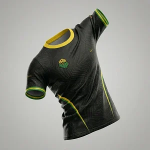 Camisa Casual Brk Aqui é o Brasil Folhagem Preta com Proteção UV50