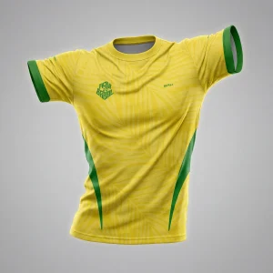 Camisa Brk Aqui é o Brasil Tropical Amarela com Proteção UV50