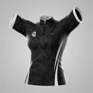 Camiseta Brk Feminina Aqui é o Brasil Folhagem Tropical Preta com Proteção UV50