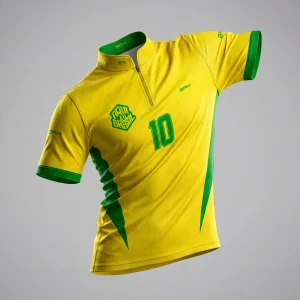 Camiseta Brk Aqui é o Brasil Clássica 10 Amarela com Proteção UV50