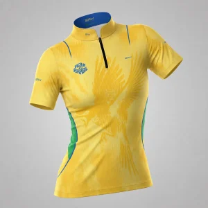 Camiseta Brk Feminina Aqui é o Brasil Beija-Flor Sombreado Amarela com Proteção UV50