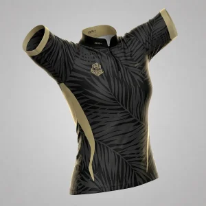 Camiseta Brk Feminina Aqui é o Brasil Tropical Preta com Proteção UV50