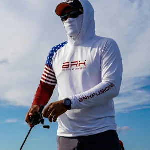 Camisa FusionX Brk Fishing EUA Branco com Proteção UV50+