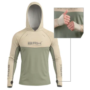 Camisa de Pesca Brk com Capuz Hybrid Luva Maps com Proteção Solar UV50+
