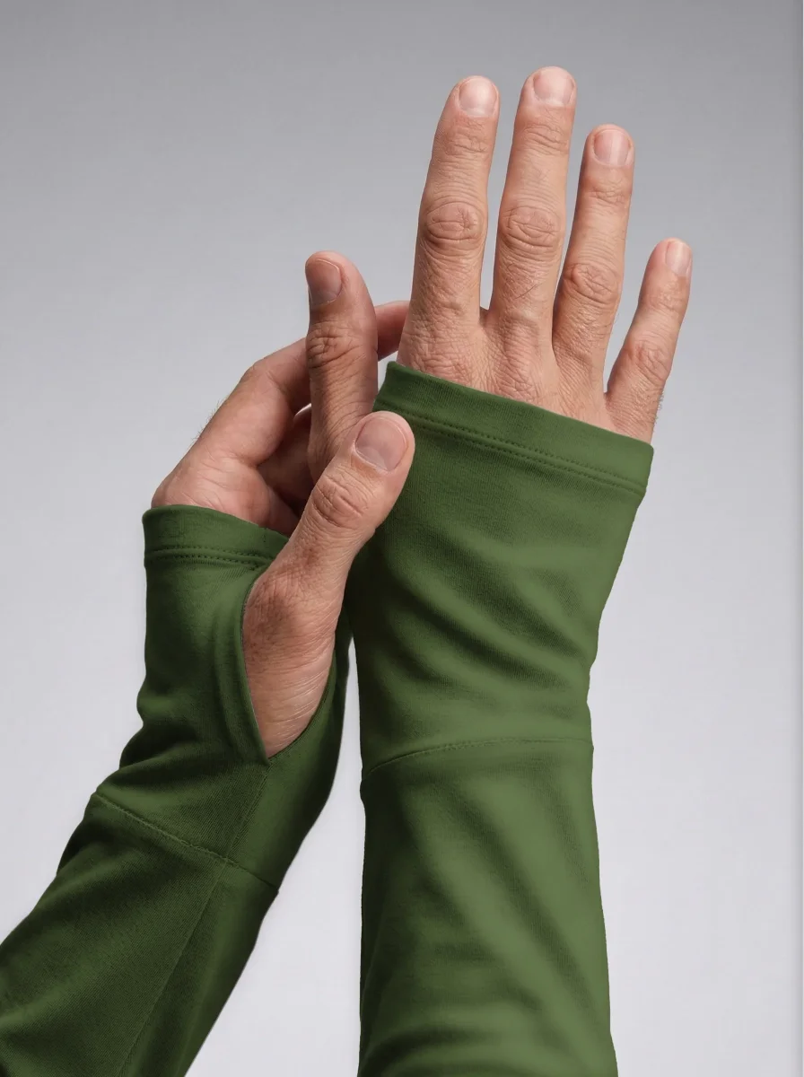Camisa ArmorX Colmeia Degradê Verde Oliva com Luva e Proteção UV50 - Image 3